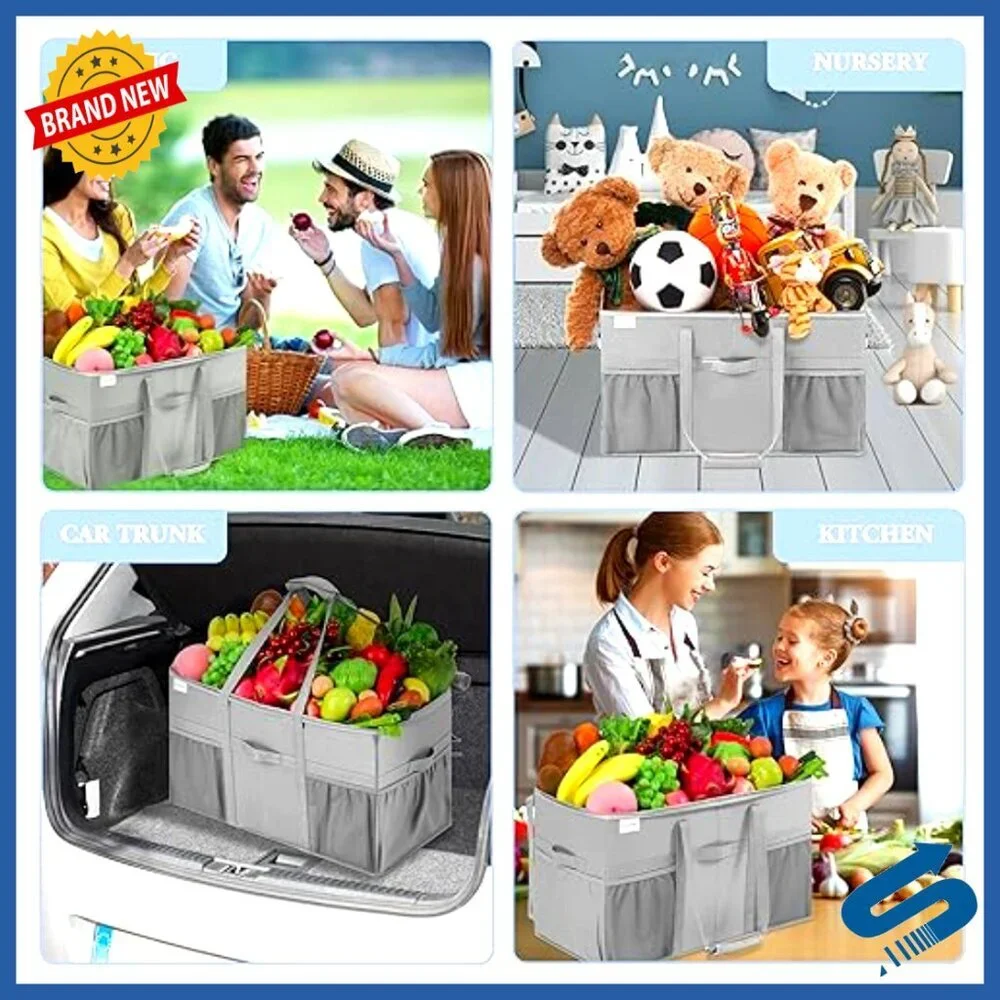 Extra Large Utility Tote Bag Heavy Duty Structured Foldable Shopping Grocery